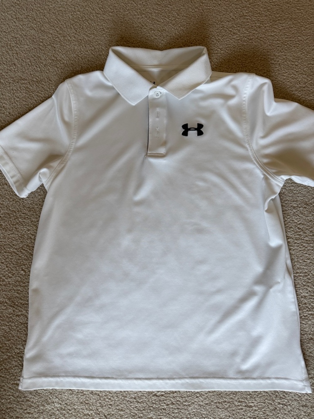 Under Armour White Polo with Black Logo